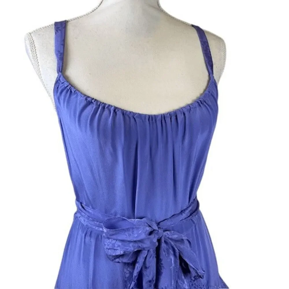 Rebecca Taylor Silk Ruffle Purple Floral Short Date Mini Dress‎ Size 6